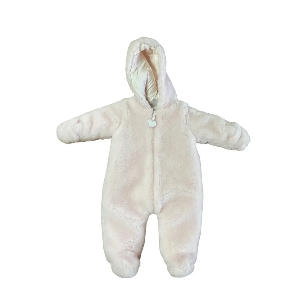 Koala Baby‎ Boutique Pink Faux Fur Heart Pram Suit Hooded Bunting 0-3 Months